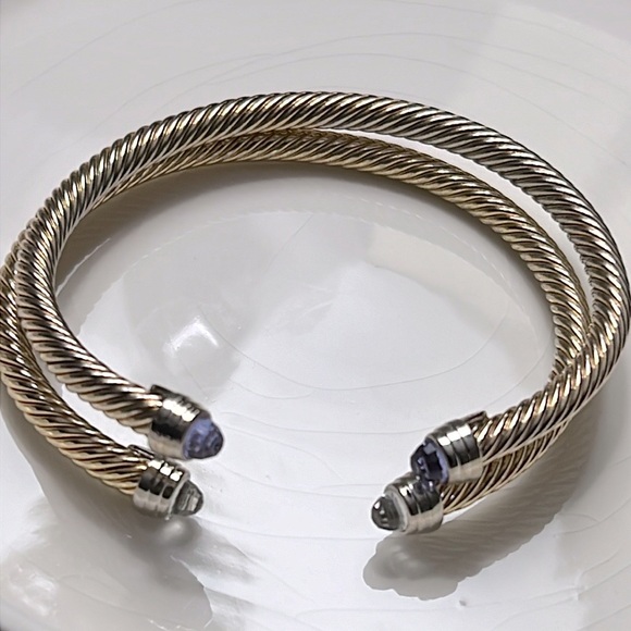 Classic Cable / Cuff / Bracelet / 14k / Gold / Sterling Silver / 2pc - Picture 6 of 11